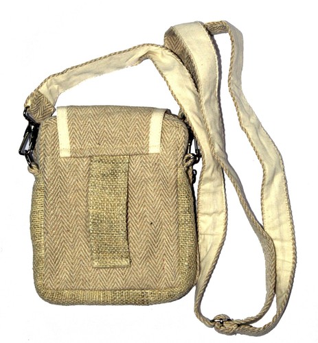 Bolso bandolera de hombro hecho a mano cáñamo del Himalaya pasaporte viaje bolso messeng - Imagen 2 de 10