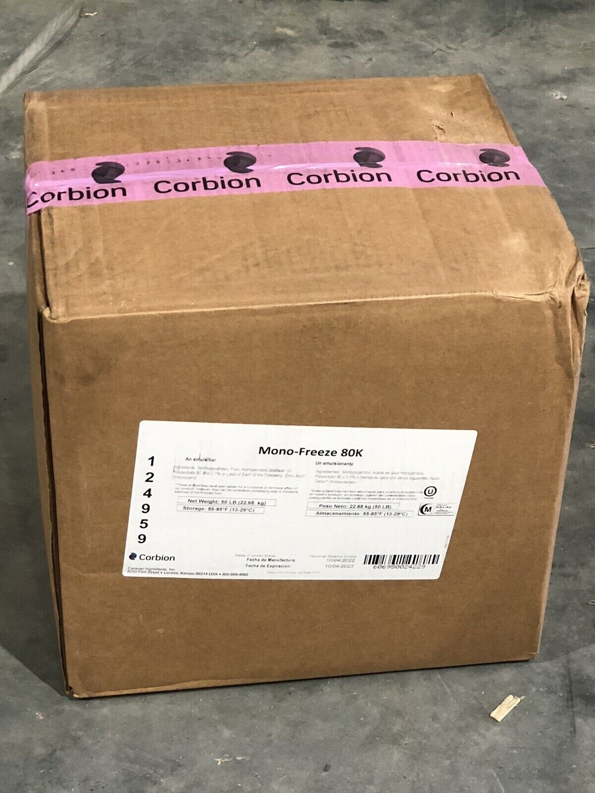 50 lb Box of Corbion MonoFreeze 80 Emulsifier System for Use in Frozen