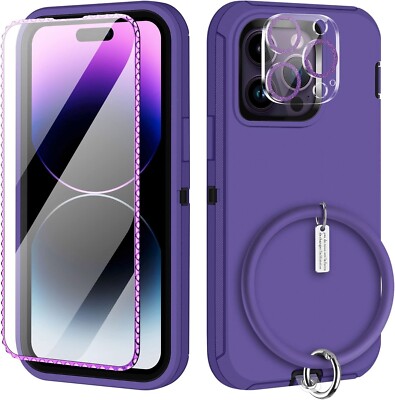 iPhone 14 Pro Case Screen Protector Lens Cover Heavy Duty Shockproof Bracelet