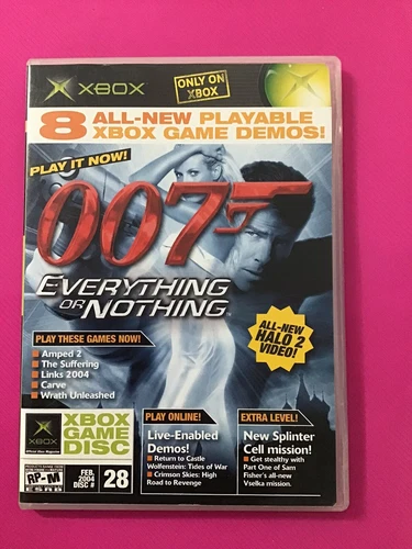 James Bond 007 Everything or Nothing Xbox Game Disc #28 DEMO 8 DEMOS -fast ship!