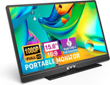 KYY Portable Monitor Latest 15.6'' FHD 1080P USB-C HDMI Laptop Black
