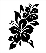 40cm Hibiscus Flowers vinyl sticker car decal van graphics campervan surf large