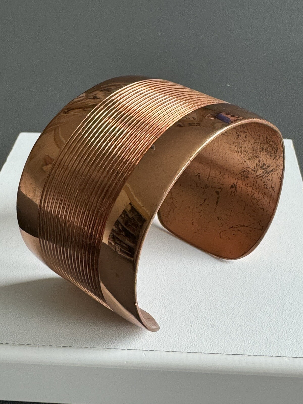 Vintage Dionne Cole Solid Copper Cuff Bracelet 1.… - image 1