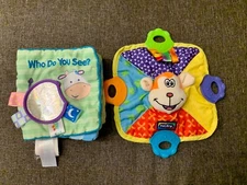 My First Taggies Book: Who Do You See Nuby Plush Teether Teething Blankie Monkey