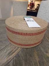 3.5 Inches Unknown Yards 100 Jute Upholstery Webbing with Red Stripes Burlap