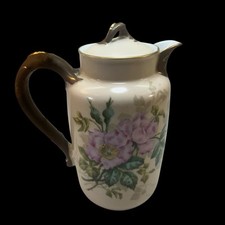 H C Haviland Limoges Tea Coffee Pot Floral Hand Painted