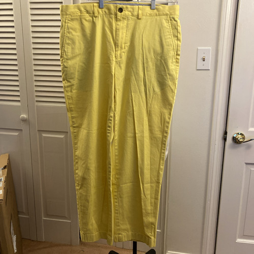 Brooks Brothers Pants Mens 36x30 Yellow Clark Chino Preppy Flat Front Mid Rise