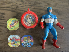 Marvel Secret Wars Captain America Action Figure w/ Shield  Inserts 80s 1984