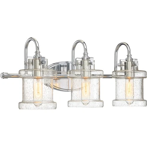 Quoizel DNY8603 Nickel Danbury 3-Light 24"W Bathroom Vanity Light - Picture 7 of 12