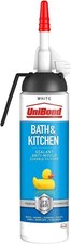 UniBond Mould Resistant Bath & Kitchen Silicone Sealant White, 104g