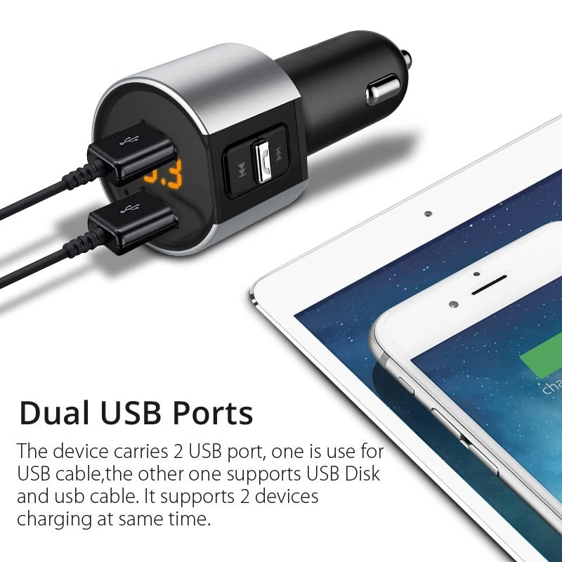 Bluetooth FM Transmitter KFZ Auto Radio MP3 Player Dual USB Ladegerät Adapter - Bild 4 von 4