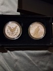 2023 S REVERSE PROOF $1 MORGAN and PEACE SILVER DOLLAR TWO COIN SET OGP COA — photo 1