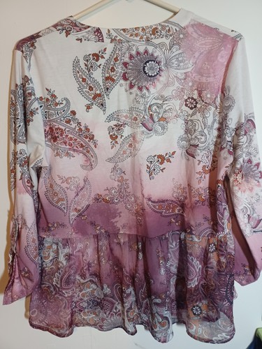 Croft & Barrow Top Shirt Size S Long Sleeve Floral - Picture 5 of 9