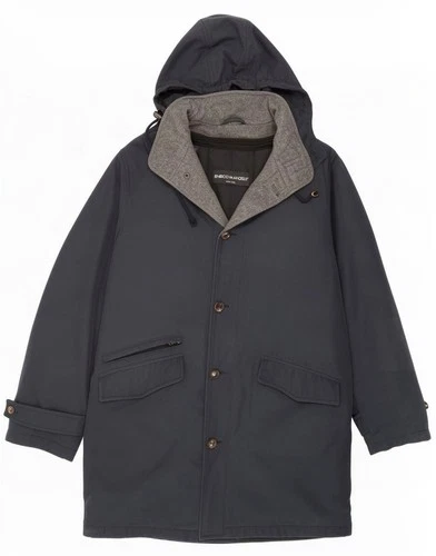 Enrico Mandelli Mens Hooded Windbreaker Coat IT 50 Large Navy Blue AM01 - product listing photo
