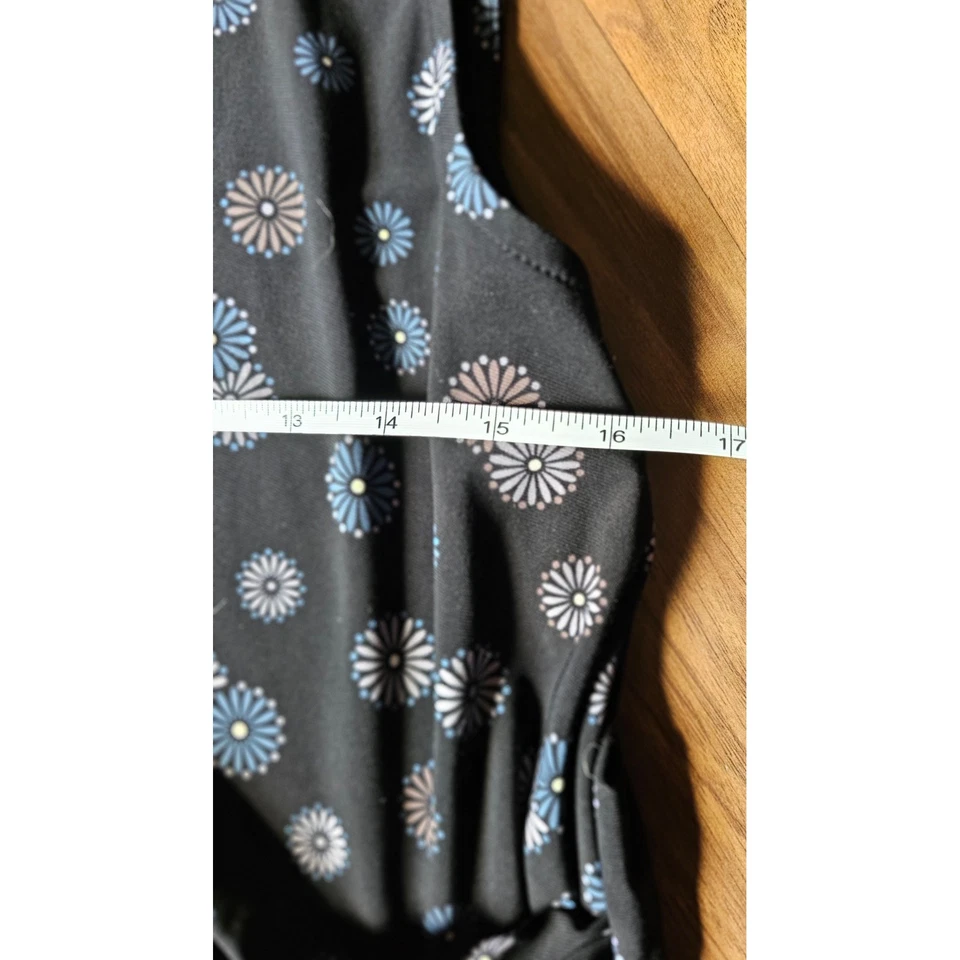 Anne Klein Black Floral Sleeveless Top Blouse Women's Medium Career Foto 3 de 4