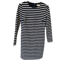 MICHAEL Michael Kors Striped Dress Sz Small Black White Long Sleeves Zip Stretch