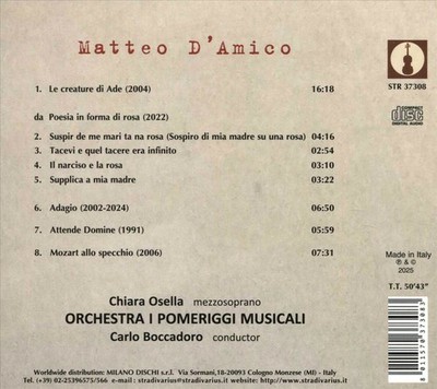 CHIARA OSELLA / CARLO BOCCADORO / ORCHESTRA I POMERIGGI MUSICALI MATTEO D'AMICO: