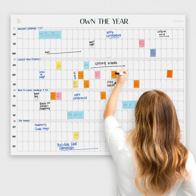 Own the Year Undated GIANT Wall Calendar | 4ft x 3ft Full Year Dry Erase