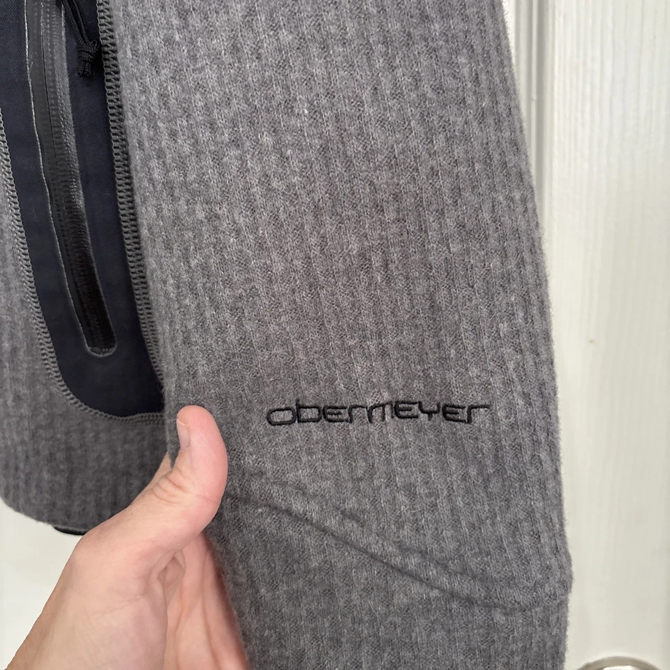 Chaqueta Obermeyer Para Hombre Manga Larga Cremallera Completa Gris Mezcla Lana Capa Talla M Foto 4 de 4