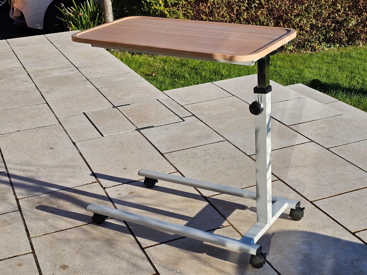 Tavolino Letto Regolabile Arrotolabile - Per Ospedale, Casa, Ufficio, In Bianco, Carico 30 Kg, USA