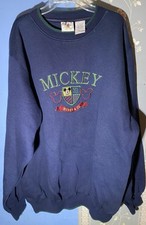    VINTAGE 80's 90's Disney Mickey  Co Blue Mickey Mouse Sweatshirt XL Sz Used
