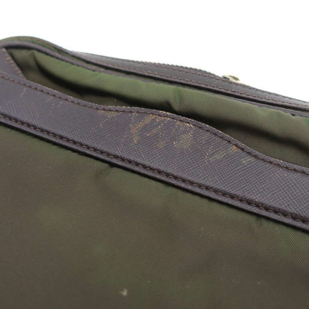PRADA semi shoulder bag green brown Bag Back BAG Handbag brand Used 0990014919 thumbnail 9