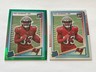 (2) 2025 Donruss Optic Rated Rookie Tez Johnson #231 Green Hyper Prizm & Base RC