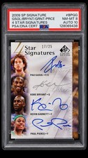 KOBE BRYANT PAU GASOL KEVIN GARNETT PAUL PIERCE 2009 SP SIGNATURE AUTO /25 PSA