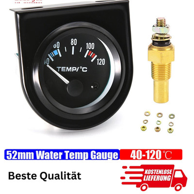 2 52mm Digital LED Car Water Temperature Gauge Set 40-120  Universal 12V Auto