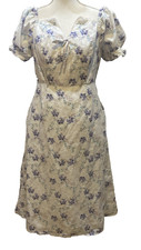 Scoop Women M Milkmaid Croquet Cottagecore Smock Detail Pockets Below Knee Dress