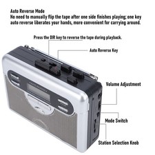 .Cassette Player AM FM Radio Retro Cassette Tape Player Recorder With Digital