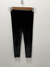 Ralph Lauren Girls Black Velvet Leggings Size 6 Stretch Pull-On Pants