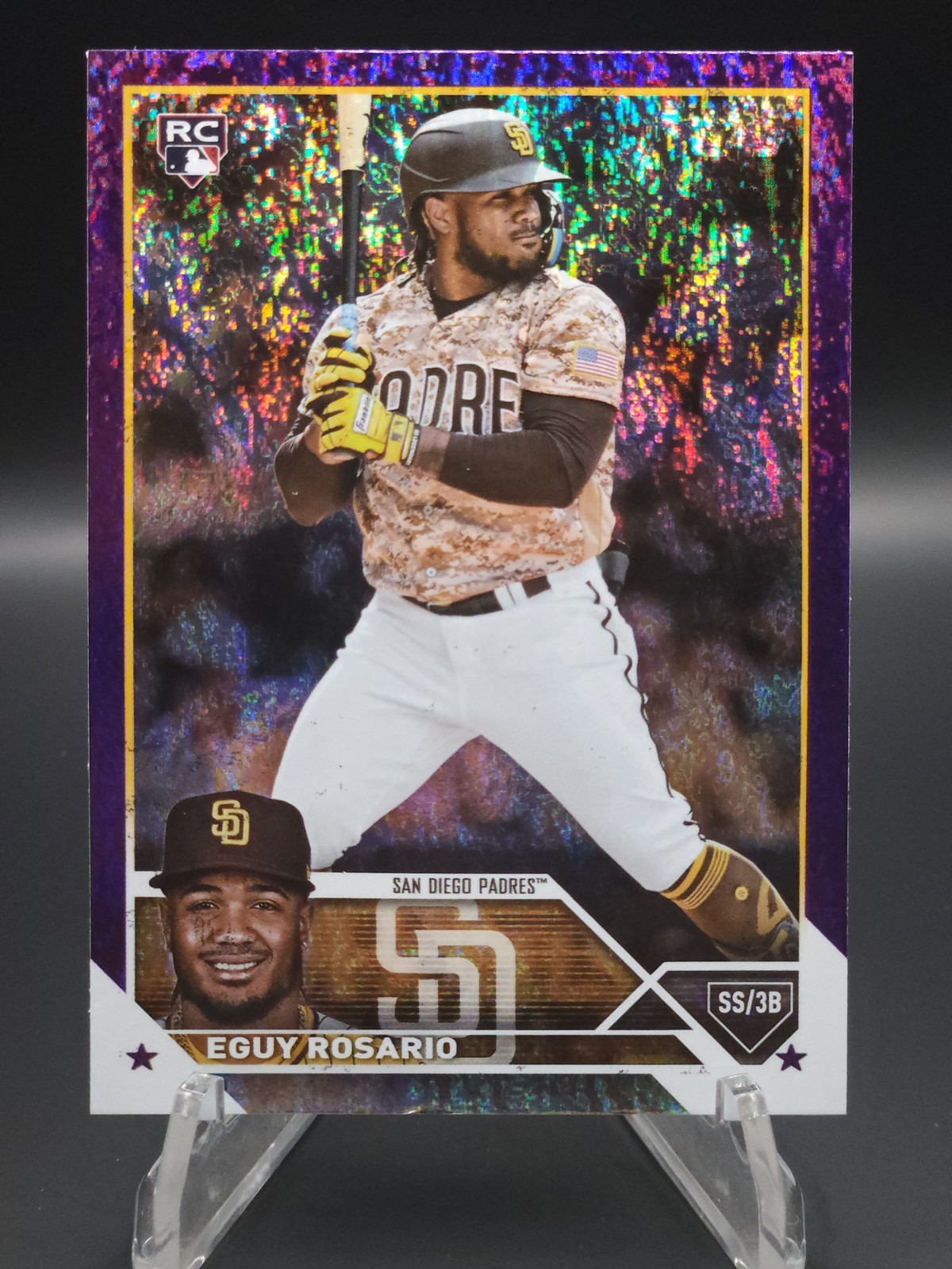 Eguy Rosario 2023 Topps Purple Foilboard Padres Rookie #576 Serial #/799