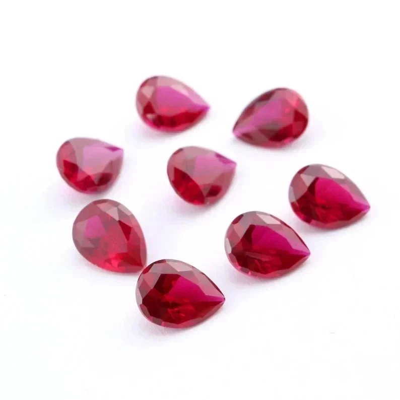 Natural Burma Red 60 Pcs Ruby Pear Cut Lot Certified Gemstone With Free Gift - Image 2 of 4