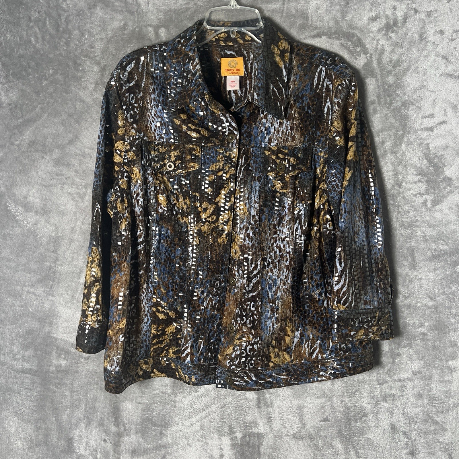 Ruby Rd Women’s Jacket Size 18W Leopard Jacket wi… - image 1