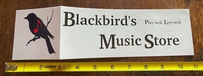 Blackbird s Music Store Guitar Shop STICKER Vintage Acoustic Electric Boutique