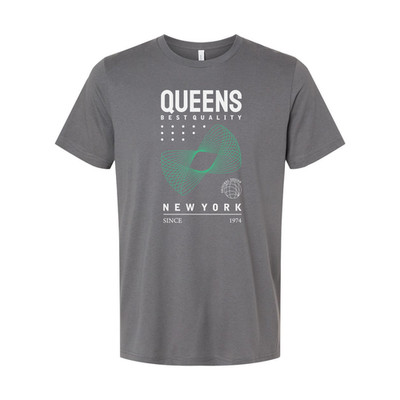 Unisex Queens Graphic T Shirt With New York Design And Mint Geometric Logo Print