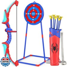 Bow and Arrow Set for Kids, LED Light Up Archery Set with 7 Sucti