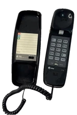Vintage 90s AT&T Black Telephone Landline Corded Model # 210 Pushbutton Phone