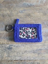 Vera Bradley Blue Iconic Zip ID Case with Key Holder