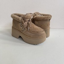 UGG NEW HEIGHTS LACE PLATFORM SAND CHUNKY BOOTS US 7 / EU 38 / UK 5