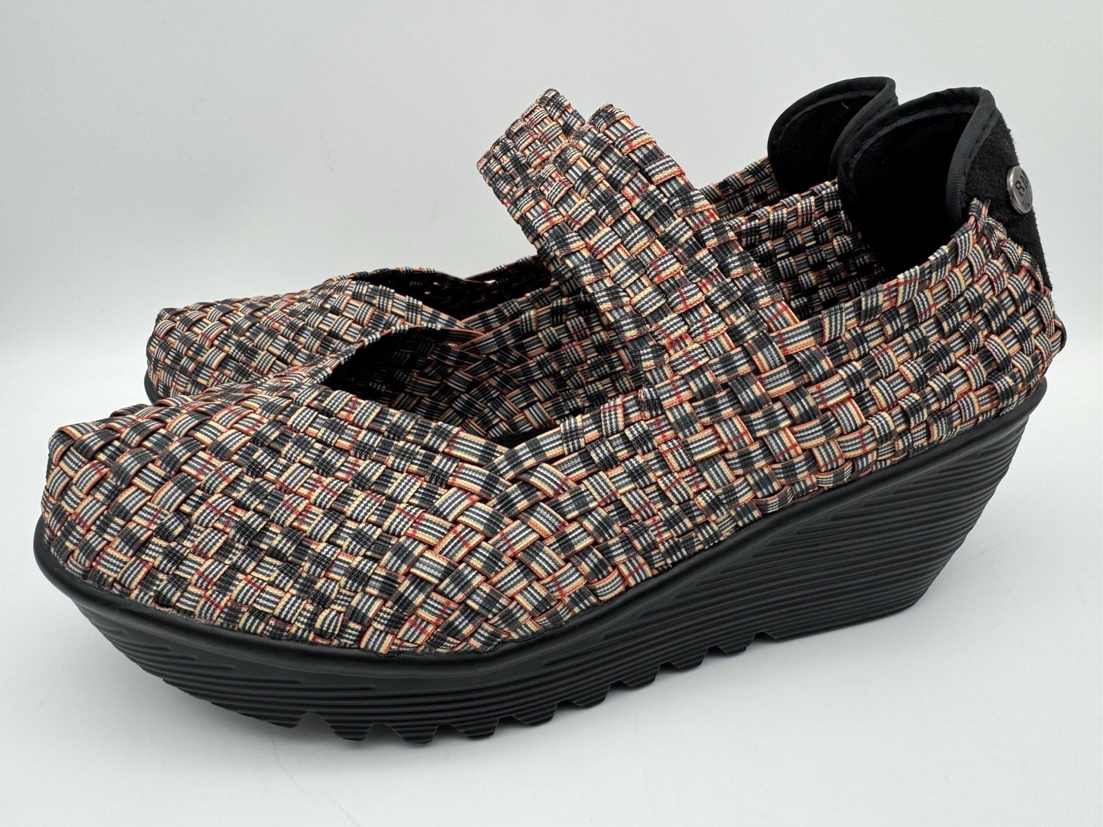 Bernie Mev Lulia Wedge Mary Jane Shoe Woven Platform Heel Multicolor ...