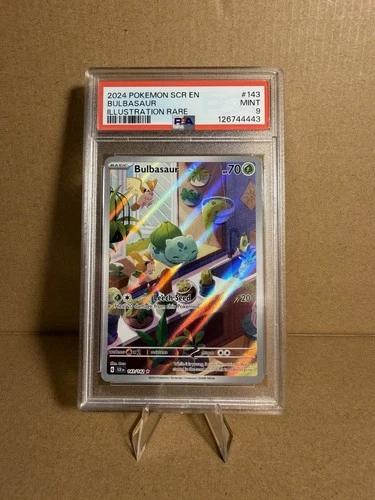 Bulbasaur 143/142 Stellar Crown Illustration Rare PSA 9