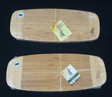 SET OF 2 ISLAND BAMBOO CUTTING BOARD SERVING PLATTER CHARCUTERIE - NEW WITH TAGS