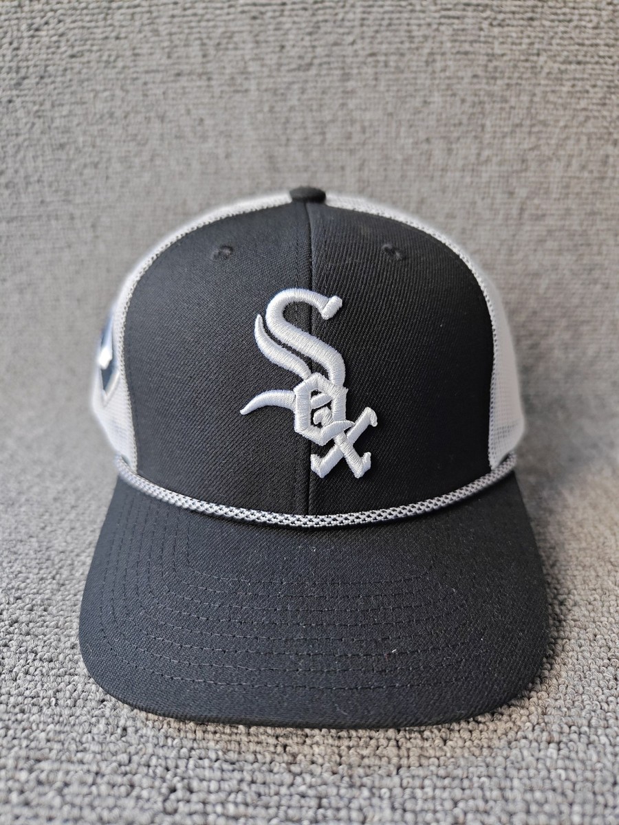 Mitchell & Ness Chicago White Sox Rope Trucker Snapback Hat Black White New