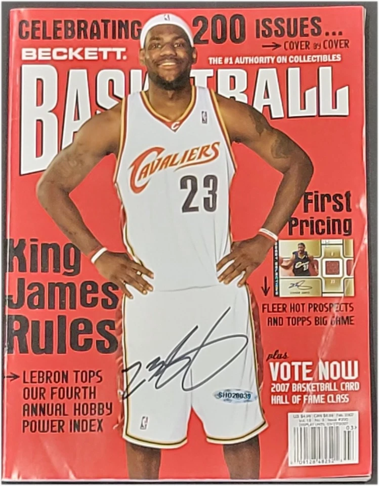 Lebron James Signed Autographed Beckett Magazine King James Creased on Side UDA
