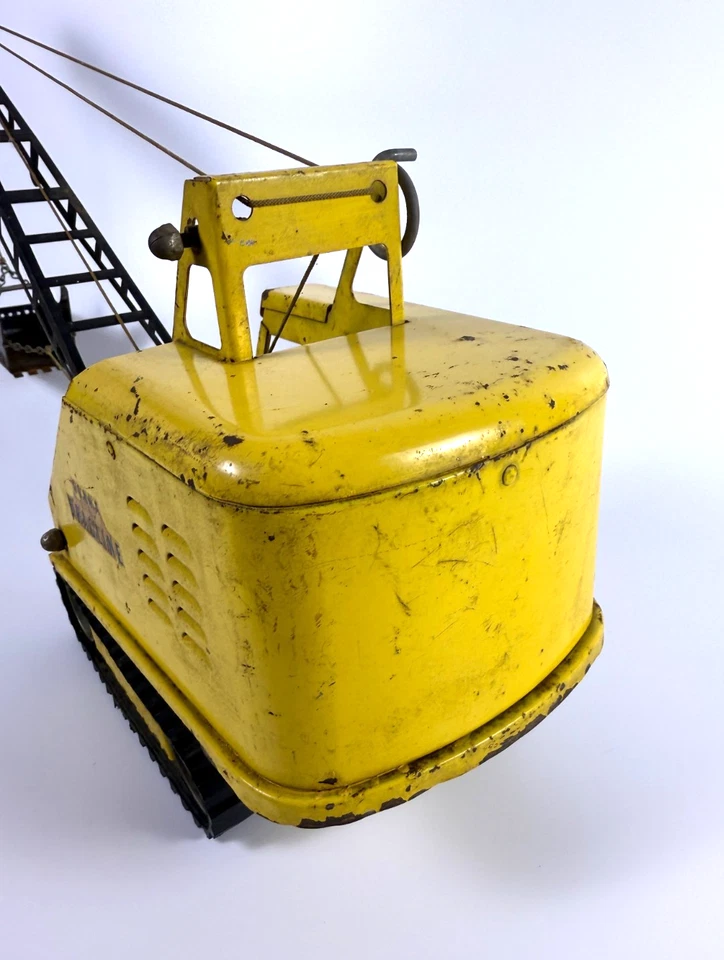 Vintage 1950’s Tonka Dragline Crane #350 Yellow Pressed Steel Dredging Toy 22" - Image 4 of 4