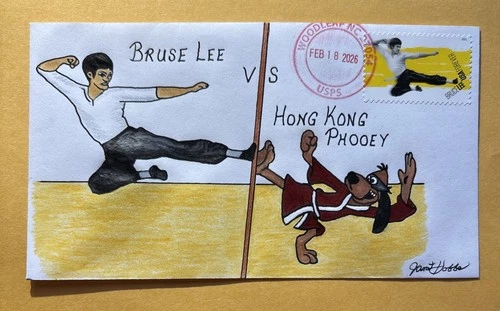 2026 Bruce Lee Forever Stamp C213 Hong Kong Phooey VS Bruce Lee FDC/OOAK