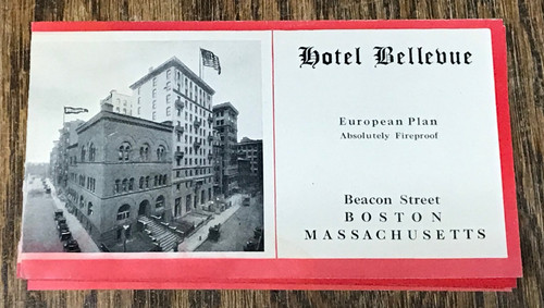 ca. 1910 Hotel Bellevue Beacon Street Boston, Massachusetts Brochure