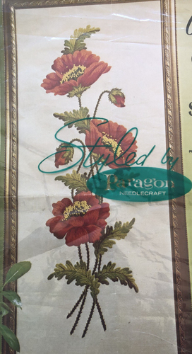 Paragon Needlecraft Creative Crewel Stitchery Kit "Poppies in Bloom" #0113 NOS - Picture 2 of 3